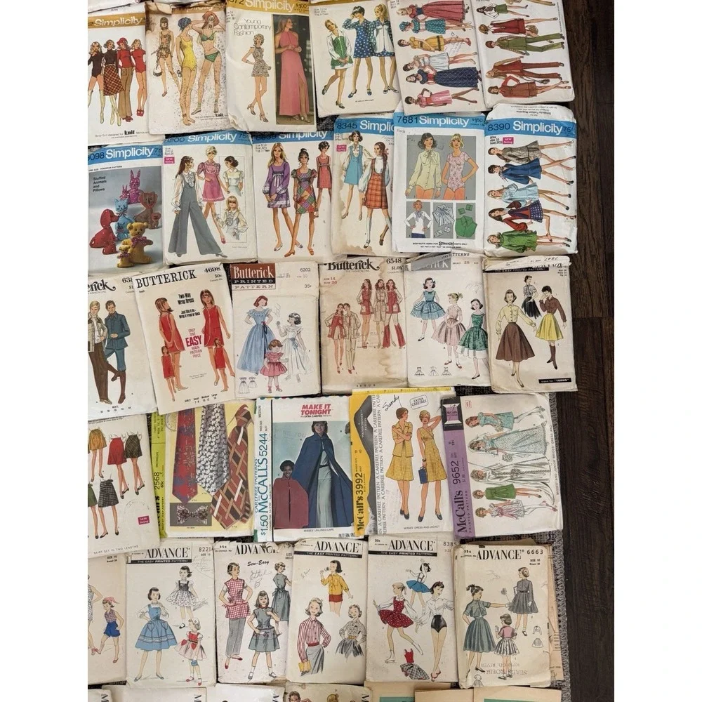 Lot 100+ Vintage Sewing Patterns 50s 60s 70's 80s McCalls Dresses Baby Halloween
